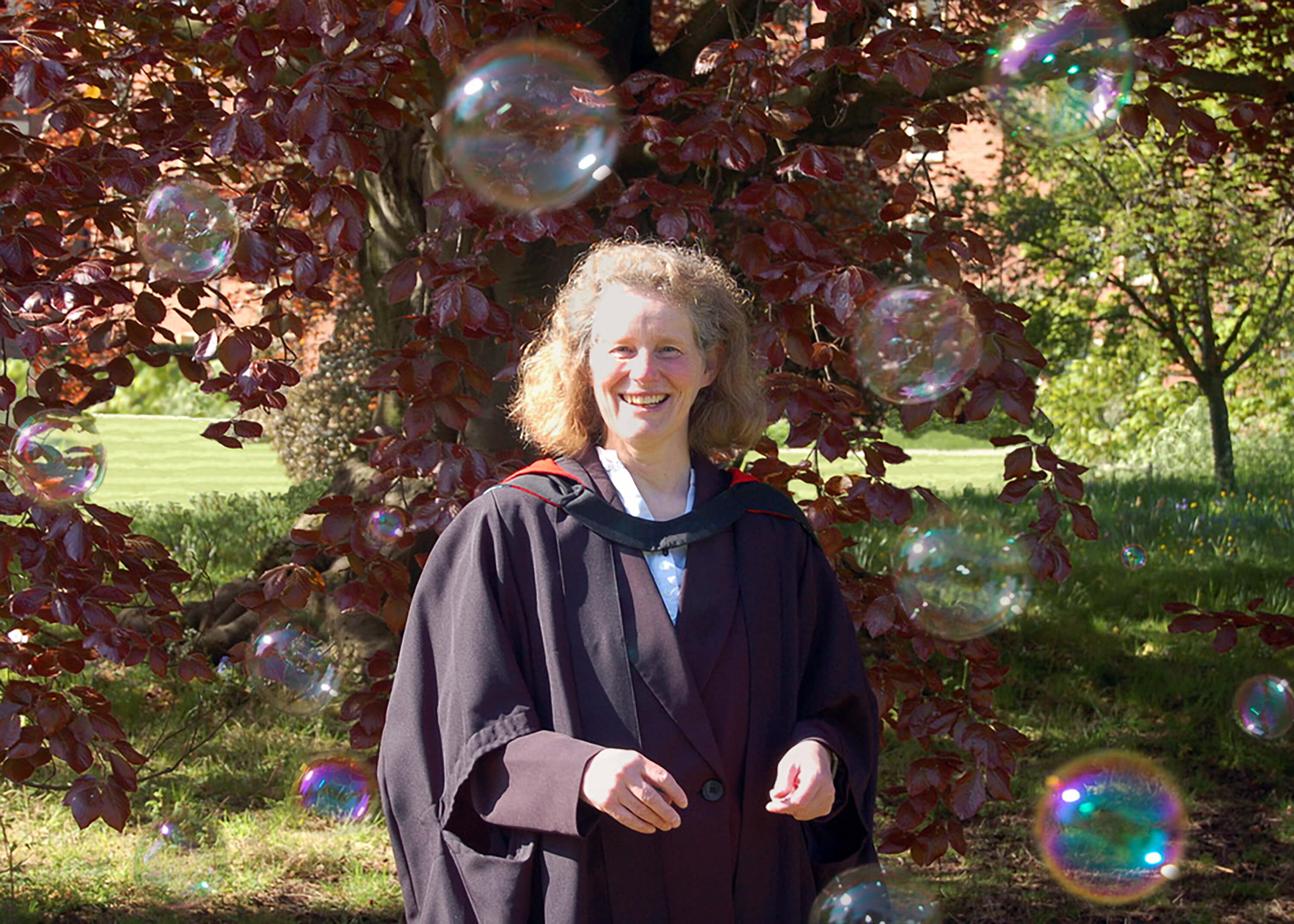 An image of Fiona Peacock during her doctoral graduation.